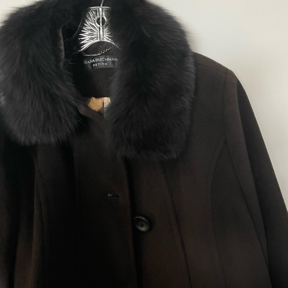 Dana Buchman 12 Petite long brown wool coat - Picture 6 of 10